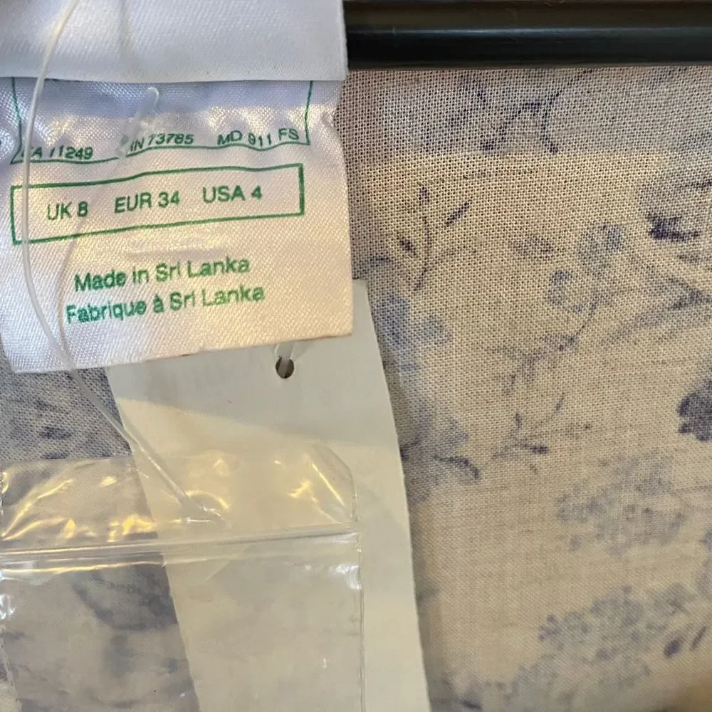 Laura Ashley Women's Blue Floral Midi Summer Dress, Spaghetti Strap, Size 4 - Picture 3 of 5